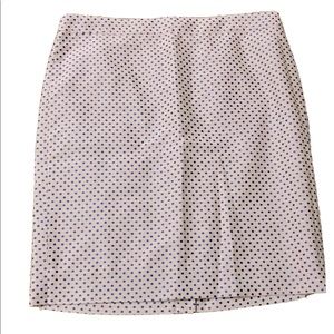 J. Crew Gray Blue Polka Dot Pencil Skirt Size 14